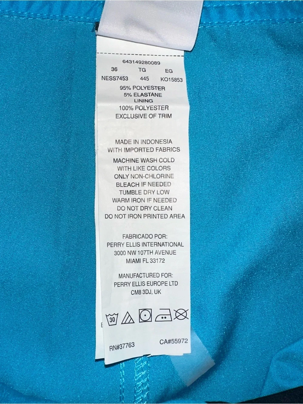 Nike Swim Board Shorts Mens Size 36 Blue Drawstring Performance Swim